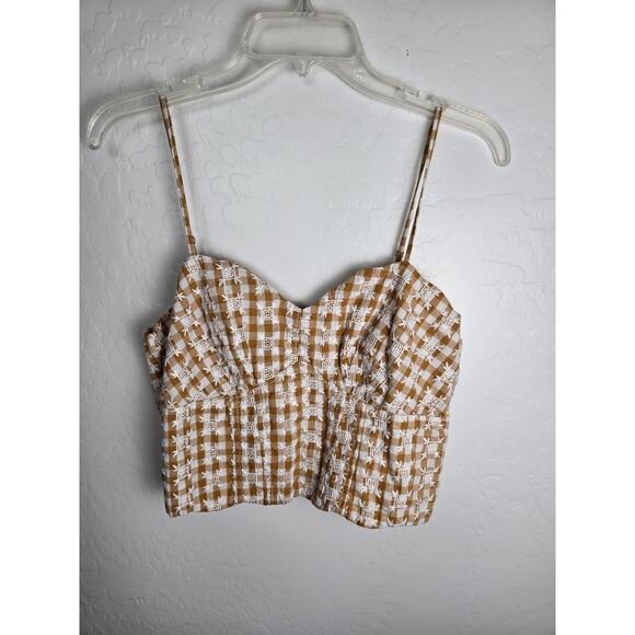 Meave crop top tan white size 10 - Picture 1 of 5